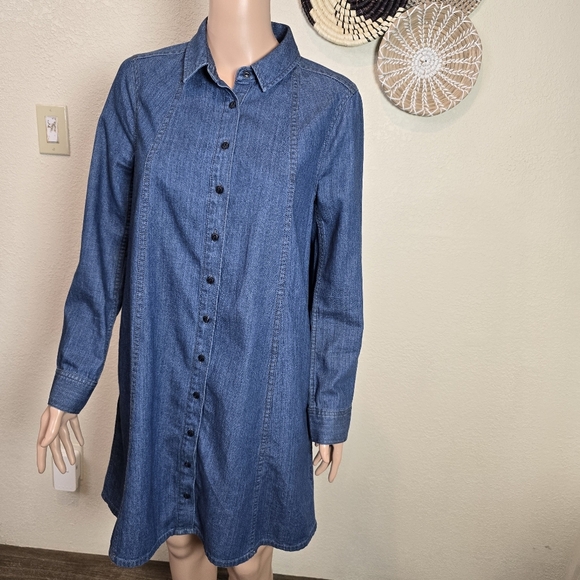 Madewell Dress Womens Long Sleeve  Button Up Blue Size Small Whit Pockets - Picture 13 of 16